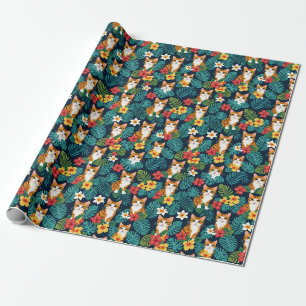Papier Cadeau Chat Hawaiian style chemise motif gingembre tropic