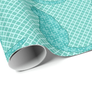Papier Cadeau Chat japonais - Kimono turquoise