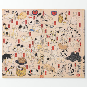 Papier Cadeau Chat japonais par Utagawa Kuniyoshi