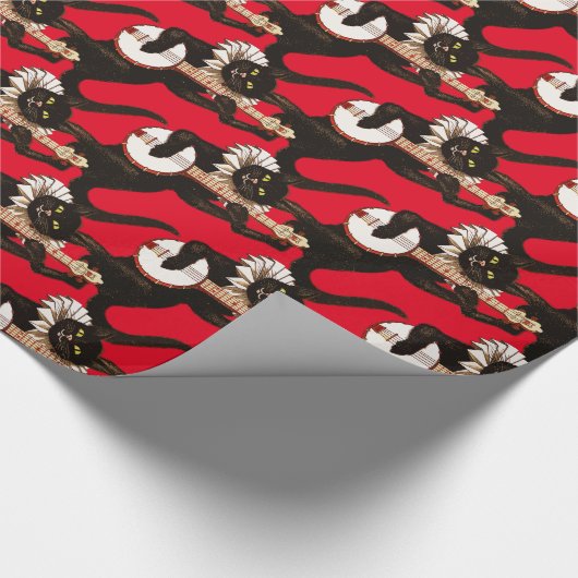 Papier Cadeau Chat jouant à Banjo Thunder_Cove (Coin)