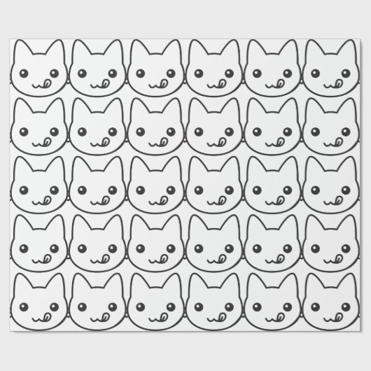 Papier Cadeau Chat Kawaii (Plat)