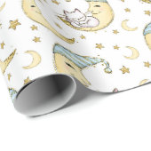 Papier Cadeau Chat Kitty Endormi (Coin rond)