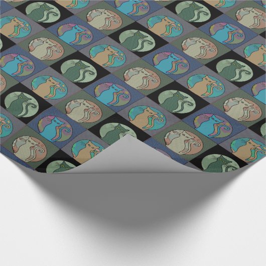 Papier Cadeau Chat Lady Multi Chats assis Thunder_Cove (Coin)