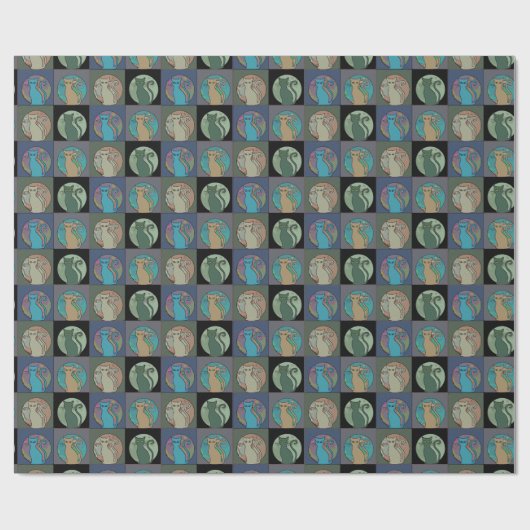 Papier Cadeau Chat Lady Multi Chats assis Thunder_Cove (Plat)