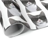 Papier Cadeau Chat le plus cool de la ville (Coin rond)