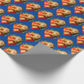 Papier Cadeau Chat mangeant des boulettes de fromage (Coin)