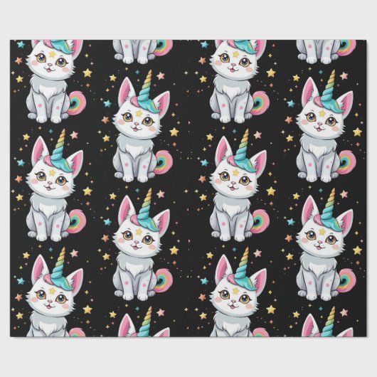 Papier Cadeau chat mignon Caticorn (Couture)