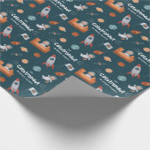Papier Cadeau Chat mignon dans l'espace, Chats sur Mars, avec no (Coin)