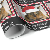 Papier Cadeau Chat mignon de Père Noël de Noël, enveloppe de (Coin rond)