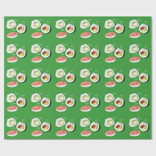 Papier Cadeau Chat mignon de sushi (Plat)