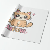 Papier Cadeau chat mignon miaou (Déroulé)