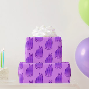 Papier Cadeau Chat moderne du milieu du siècle, orchidée et viol