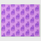 Papier Cadeau Chat moderne du milieu du siècle, orchidée et viol (Plat)