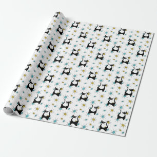 Papier Cadeau Chat moderne rétro du milieu du siècle