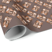 Papier Cadeau CHAT MUSICAL, Brown et blanc (Coin rond)