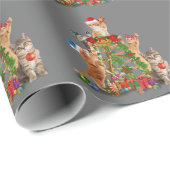 Papier Cadeau Chat Noël Arbre Vilaire Noël Chat Maman Chat Papa (Coin rond)