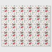 Papier Cadeau Chat Noël Neige Hiver Animaux Chats (Plat)