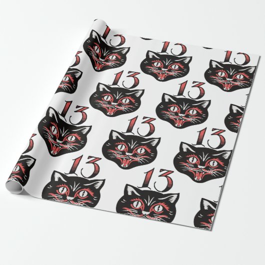Papier Cadeau Chat noir (Déroulé)
