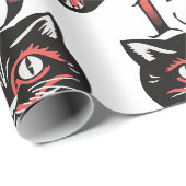 Papier Cadeau Chat noir (Coin rond)