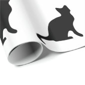 Papier Cadeau Chat noir (Coin rond)
