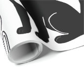 Papier Cadeau Chat Noir (Coin rond)