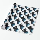 Papier Cadeau Chat noir 1 (Déroulé)