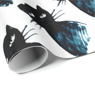 Papier Cadeau Chat noir 1