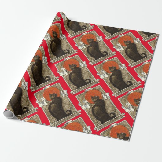 Papier Cadeau Chat noir, Alexandre Steinlen (Déroulé)