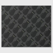 Papier Cadeau Chat noir, chaton mignon, fun spottaculaire classi (Plat)