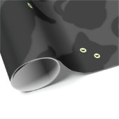 Papier Cadeau Chat noir, chaton mignon, fun spottaculaire classi (Coin rond)