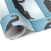 Papier Cadeau Chat noir Cyclop (Coin rond)