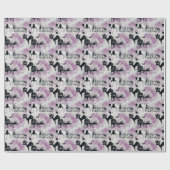 Papier Cadeau Chat noir de fête d'Halloween Diable Citrouille Ch (Plat)