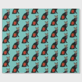 Papier Cadeau Chat noir de Sugar (Plat)