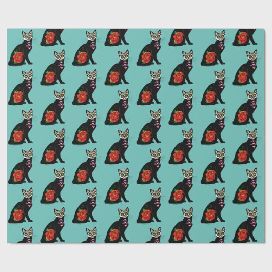 Papier Cadeau Chat noir de Sugar (Plat)