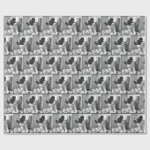 Papier Cadeau Chat noir démêler un rouleau de papier toilette (Plat)