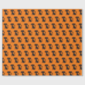 Papier Cadeau Chat noir éffrayant Halloween (Plat)