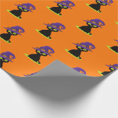 Papier Cadeau Chat Noir Éffrayant Trick ou traiter Halloween (Coin)