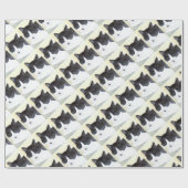 Papier Cadeau Chat noir et blanc (Plat)