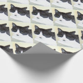 Papier Cadeau Chat noir et blanc (Coin)