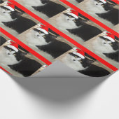 Papier Cadeau Chat noir et blanc de Noël (Coin)
