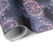 Papier Cadeau Chat noir gothique en pâte (Coin rond)