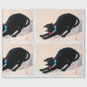 Papier Cadeau Chat noir Hissing Fine Art par Hiroaki Takahashi (Plat)