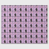 Papier Cadeau Chat noir Joyeux Ballons d'Halloween (Plat)