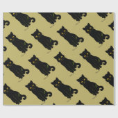 Papier Cadeau Chat noir, Louis Wain (Plat)