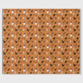 Papier Cadeau Chat noir mignon Halloween (Plat)