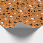 Papier Cadeau Chat noir mignon Halloween (Coin)