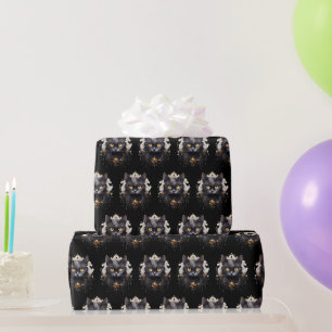 Papier Cadeau Chat Noir Royal Motif Strass Halloween