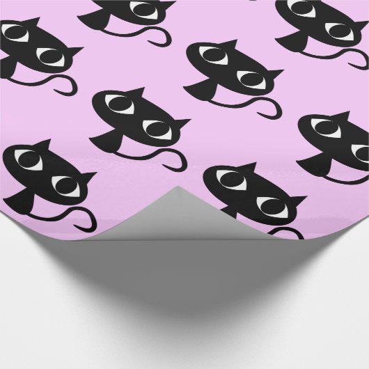 PAPIER CADEAU CHAT NOIR SHACK STENCIL MOTIF (Coin)