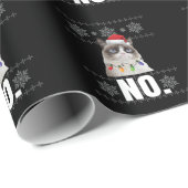 Papier Cadeau Chat Non Grumpy Xmas Chats Pas De Vilains Cadeaux  (Coin rond)
