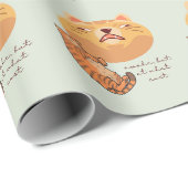 Papier Cadeau Chat orange fatigué (Coin rond)